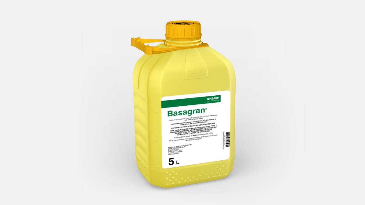 Basagran, herbicida para o tratamento de infestantes no arroz, ervilha e milho 