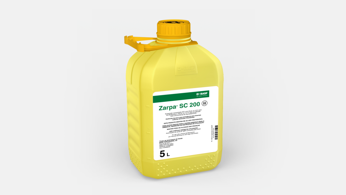 Zarpa® é um herbicida para o tratamento de monocotiledóneas e dicotiledóneas em diversas culturas, especialmente lenhosas.
