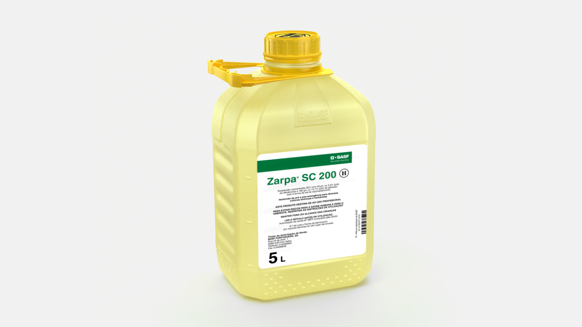 Zarpa® é um herbicida para o tratamento de monocotiledóneas e dicotiledóneas em diversas culturas, especialmente lenhosas.